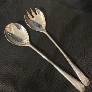 Vintage Silver Plated Italy Silverware,Flatware, Serving Fork & Spoon Salad Set